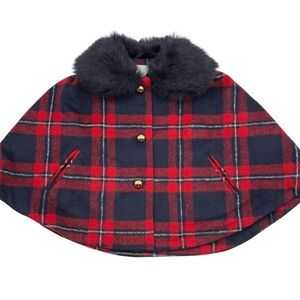 NWT Janie and jack wool plaid shawl 18-24 months
